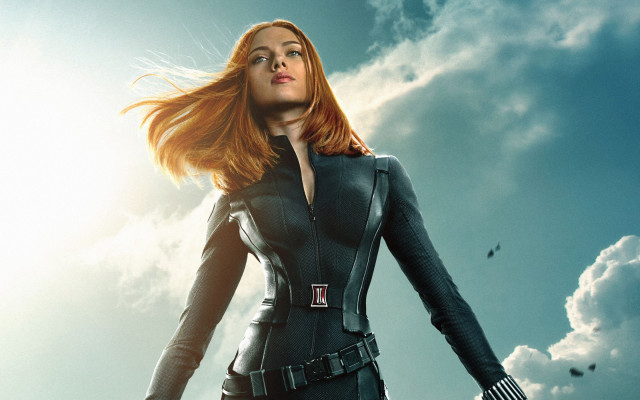 Black widow sky posing marvel free wallpaper - medium preview image