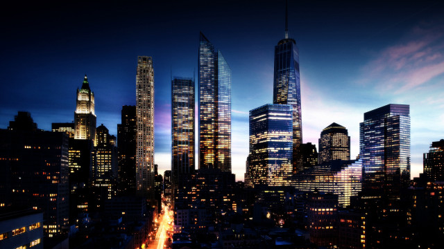 City skyline night lights architecture free wallpaper - medium preview image