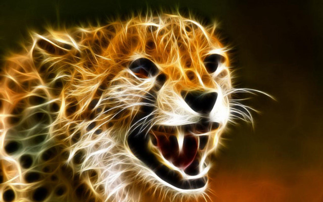 Cheetah glowing shockart airbrush digital free wallpaper - medium preview image