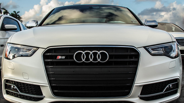 White car parking lot clouds #2 free wallpaper - medium preview image