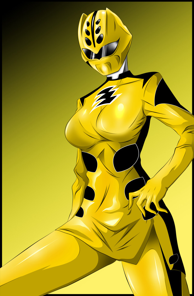 Yellow bodysuit pose de stijl free wallpaper - medium preview image