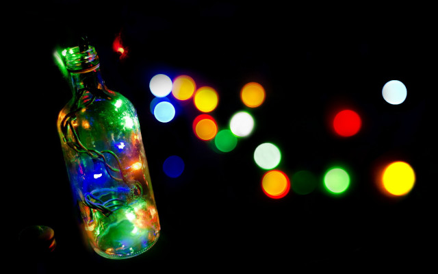 Bottle lights glowing moon earth free wallpaper - medium preview image