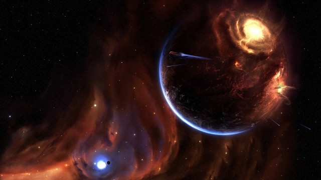 Space planet star aurora moon #2 free wallpaper - medium preview image