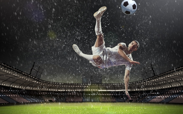 Soccer kick rain stadium aliens free wallpaper - medium preview image