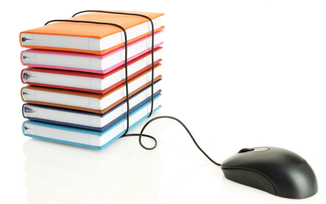 Computer mouse stack of books free wallpaper - medium preview image