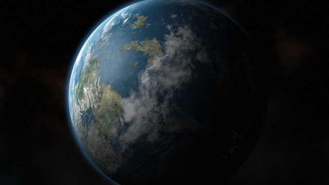 Earth space aurora moon stars free wallpaper - medium preview image