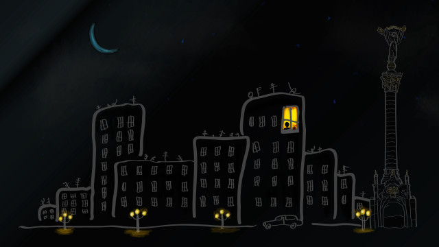 City night clock tower moon free wallpaper - medium preview image