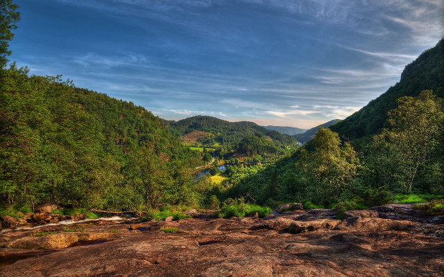 Scenic valley river forest sky free wallpaper - medium preview image
