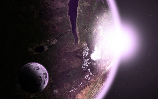 Space station bright light aurora #2 free wallpaper - medium preview image