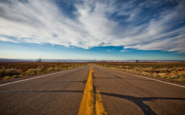Long road sky clouds beach free wallpaper - medium preview image