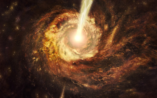 Cosmic spiral galaxy bright center free wallpaper - medium preview image