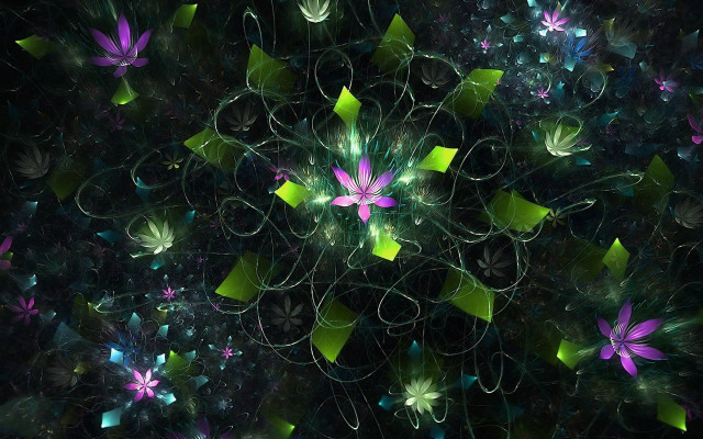 Flower psychedelic fractal hologram butterfly free wallpaper - medium preview image
