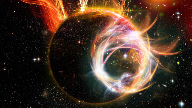 Colorful swirl light black hole free wallpaper - medium preview image