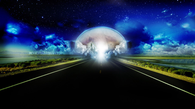 Clouds road car astronaut aurora free wallpaper - medium preview image
