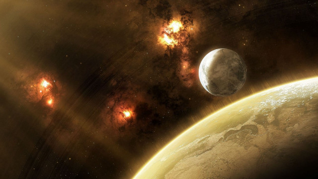 Distant star planet space moon free wallpaper - medium preview image