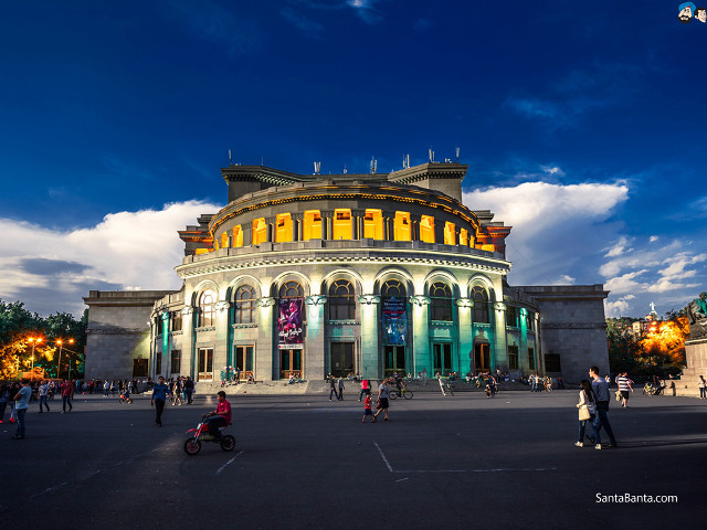 Large building night people sky free wallpaper - medium preview image