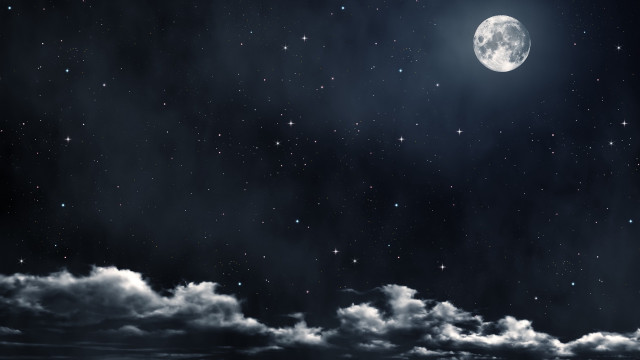 Full moon night sky clouds #2 free wallpaper - medium preview image