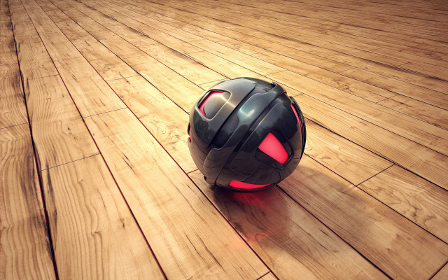 Black red ball wooden floor free wallpaper - medium preview image