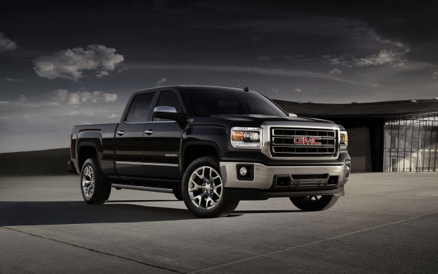 Black truck parking lot cloudy free wallpaper - medium preview image