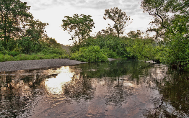 Hudson river impressionist nature scene free wallpaper - medium preview image