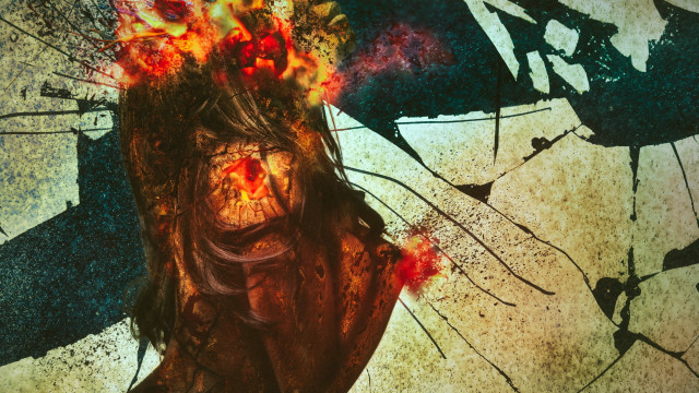 Fire woman ember explosion glowing free wallpaper - medium preview image