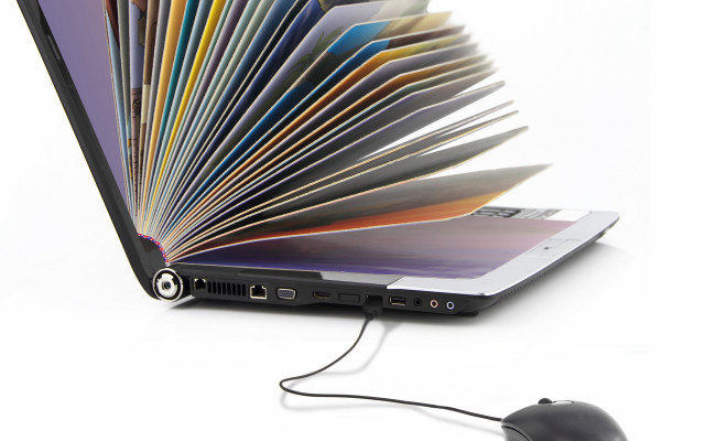 Laptop book mouse computer art free wallpaper - medium preview image