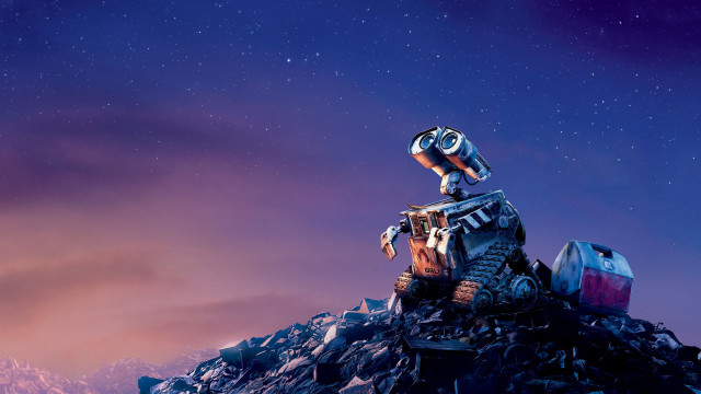 Robot rubble sky star purple free wallpaper - medium preview image