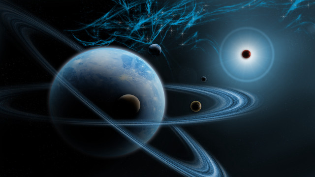 Solar system blue swirl planet free wallpaper - medium preview image