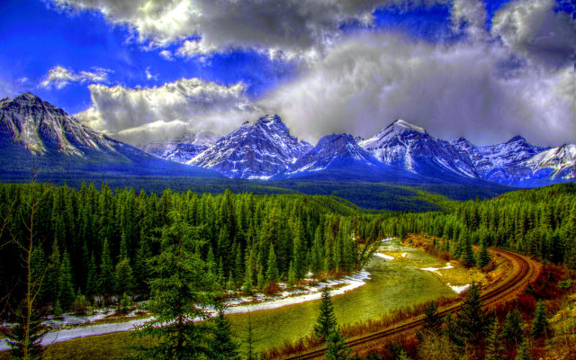 Mountain range river snow capped #9 free wallpaper - medium preview image