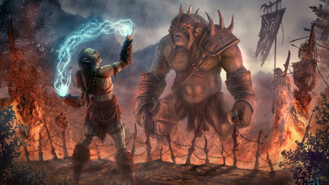 Armor lightning demon fire magic free wallpaper - medium preview image