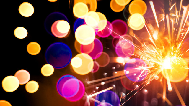 Fireworks blurry lights sparkler holography free wallpaper - medium preview image