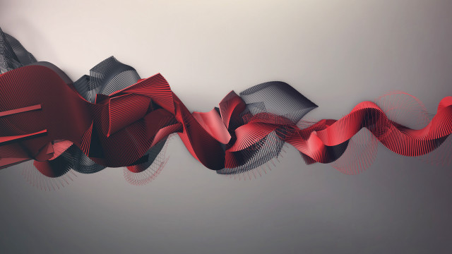 Red black abstract ribbon white free wallpaper - medium preview image