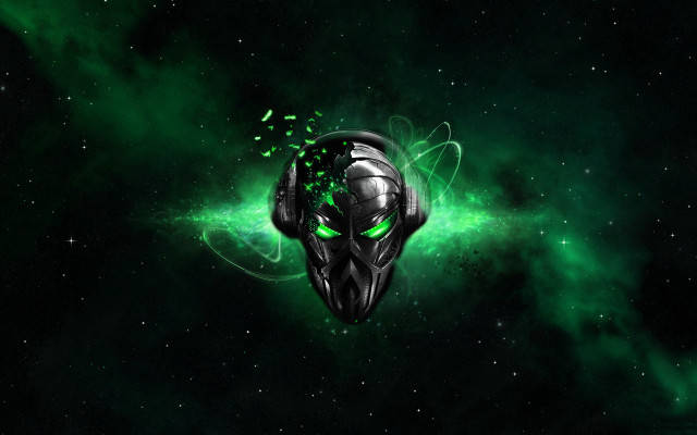 Alien glowing eyes space art free wallpaper - medium preview image