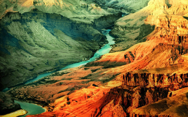 River canyon mountains autumn fire free wallpaper - medium preview image
