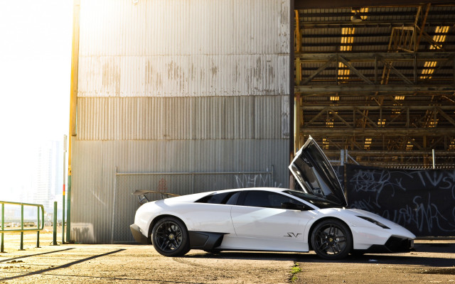White sports car hood open free wallpaper - medium preview image