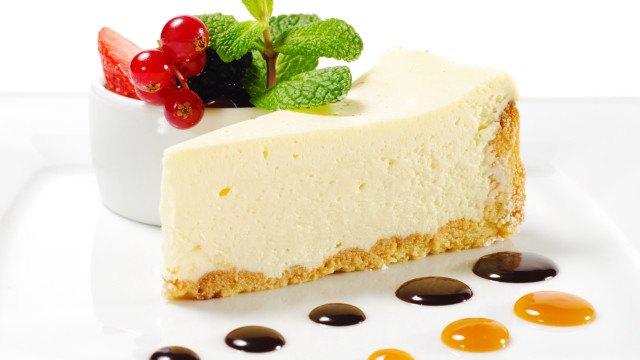 Cheesecake cherry jelly garnish pastel free wallpaper - medium preview image