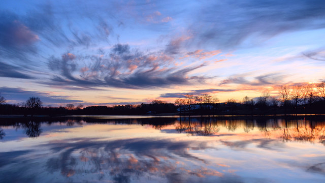 Lake sky clouds trees sunset #2 free wallpaper - medium preview image