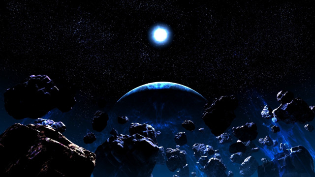 Rocks space blue light earth free wallpaper - medium preview image