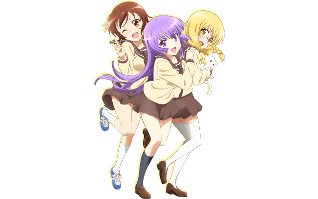 Girls hugging cat blonde brown free wallpaper - medium preview image