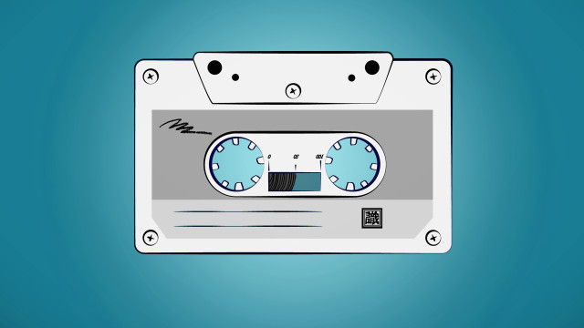 Cassette tape recorder clock vector free wallpaper - medium preview image