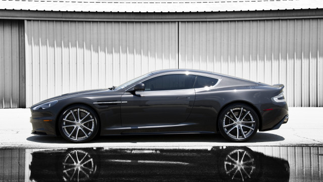 Black sports car building large free wallpaper - medium preview image