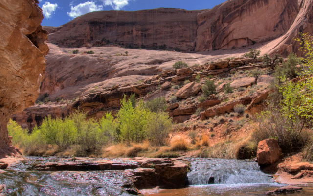 Canyon stream mountain blue sky free wallpaper - medium preview image