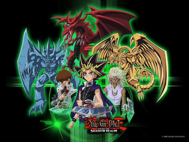 Anime characters green red colors free wallpaper - medium preview image