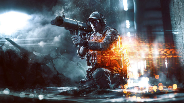 Gasmask man gun dark room free wallpaper - medium preview image