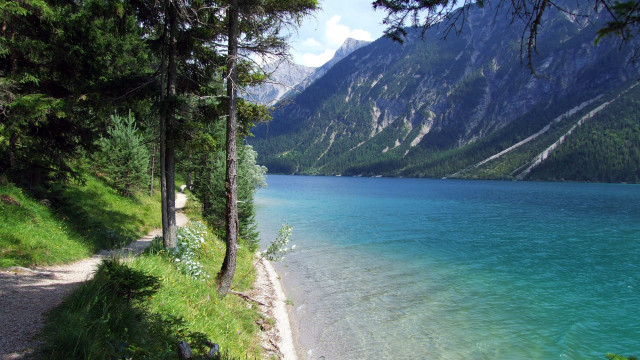 Lake mountains trail nature forest free wallpaper - medium preview image