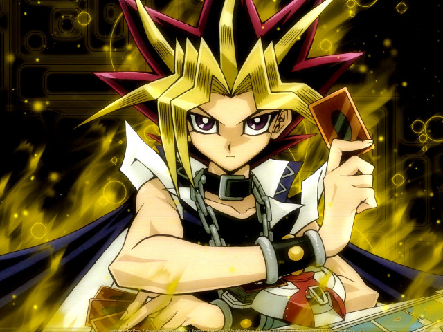Anime character holding card fire free wallpaper - medium preview image