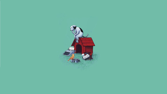 Dog laptop mouse red doghouse free wallpaper - medium preview image