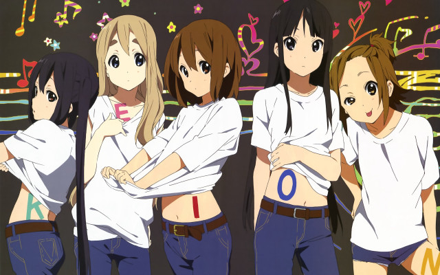 Girls chalkboard musical notes group free wallpaper - medium preview image