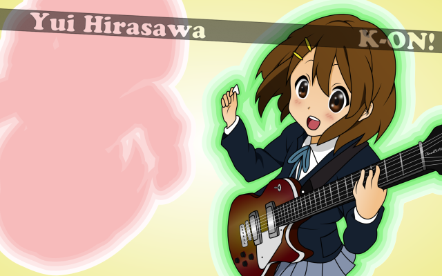 Girl guitar pink background yui free wallpaper - medium preview image