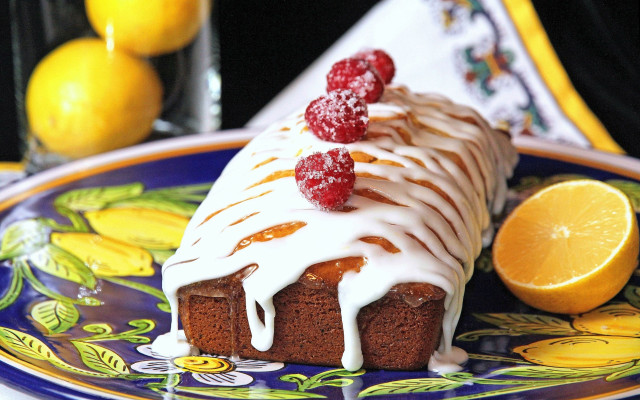 Cake icing raspberries lemons water free wallpaper - medium preview image
